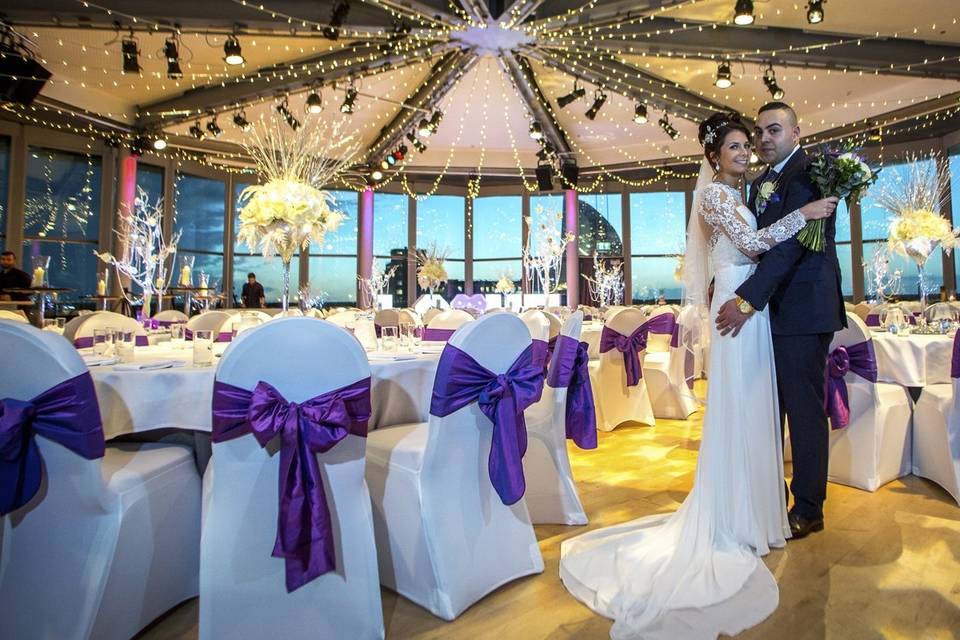 Purple chair sashes