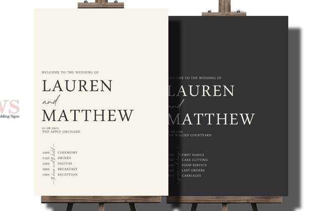Toohig’s Bespoke Wedding Signs