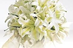 Exotic white lily boquet