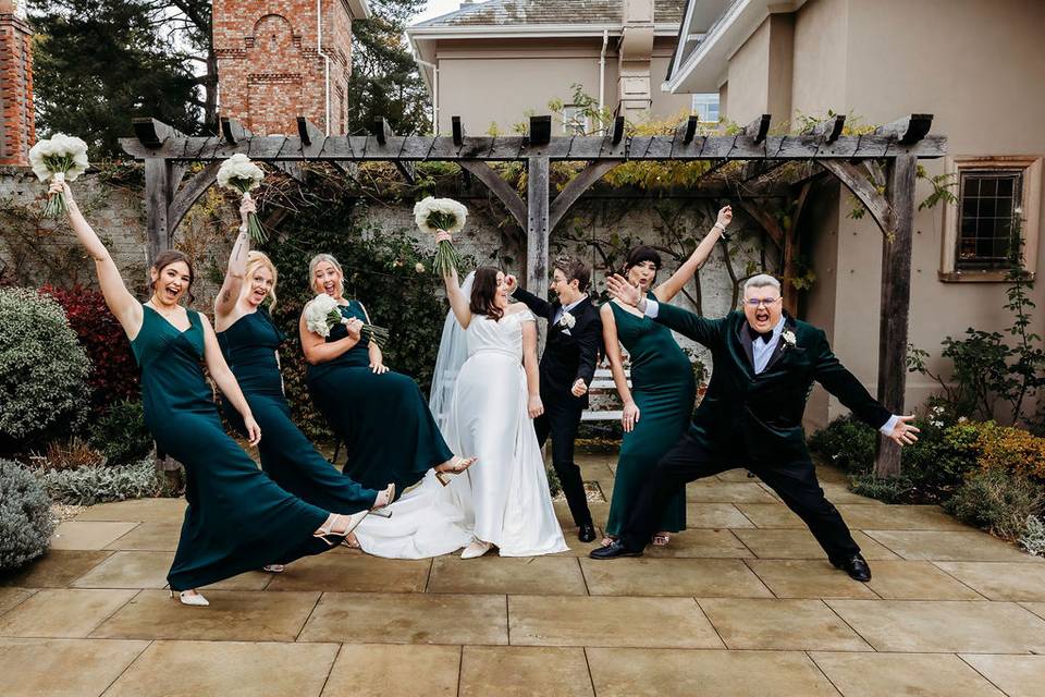 Bridal Party Celebrating