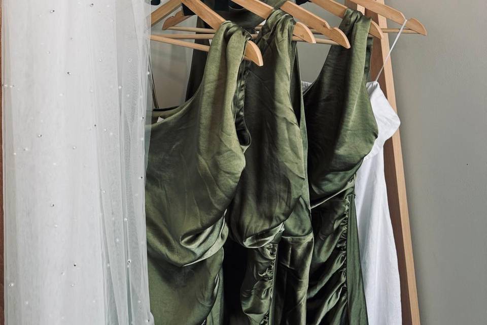 Olive green wedding hangers