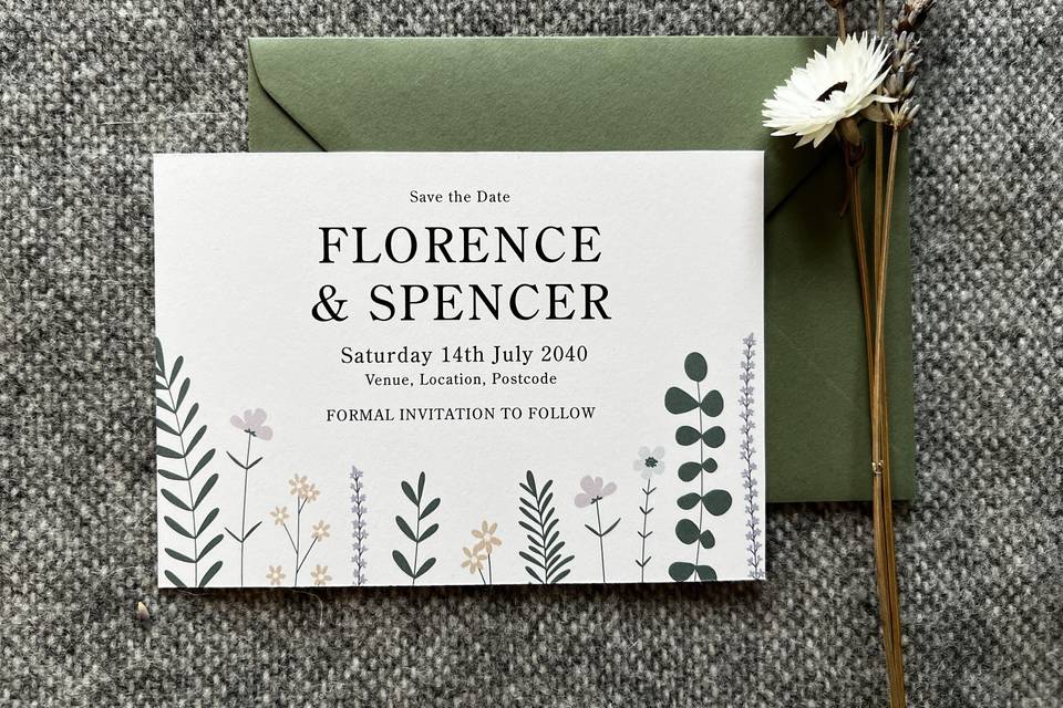 Floral save the date