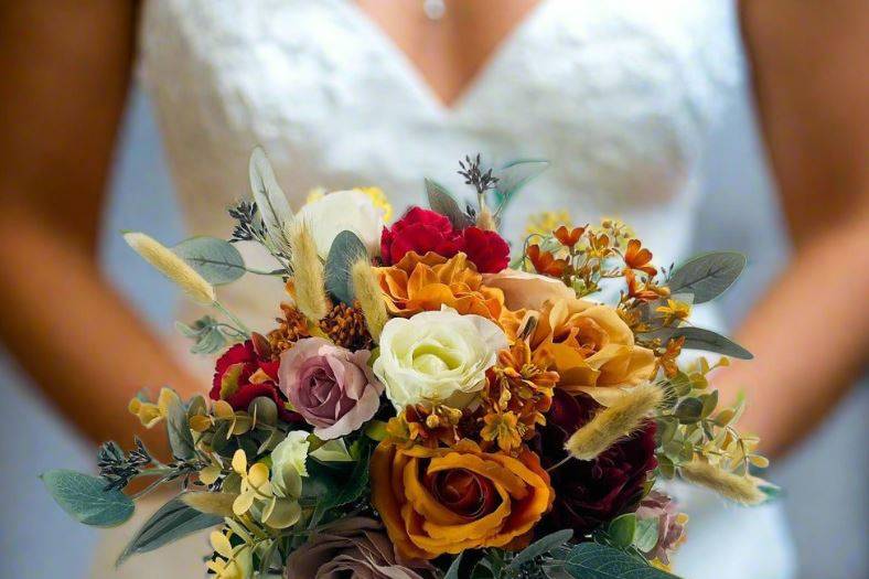 Burnt orange and red bouquet