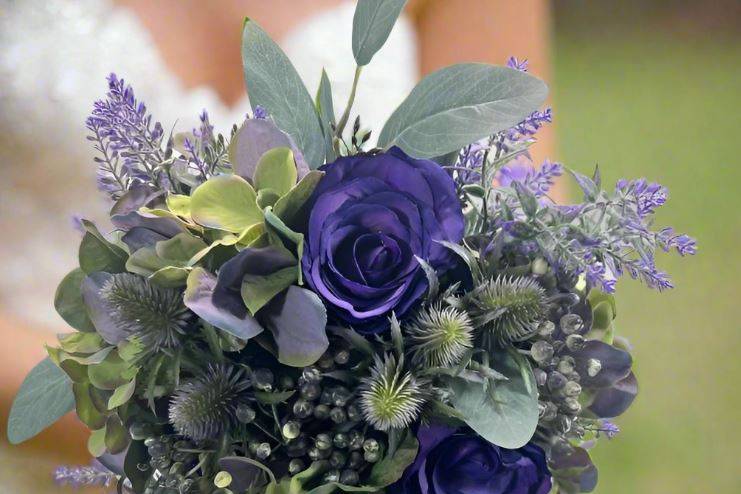 Purple Thistle Wedding bouquet