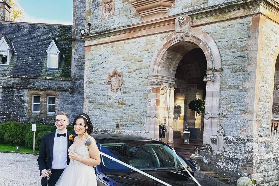 Bride with the XJ Jaguars