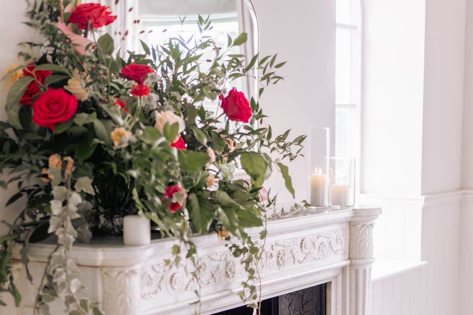 Ceremony decor, pink florals