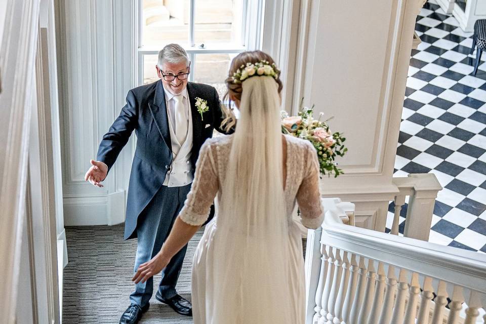 Bride and bridesmaid