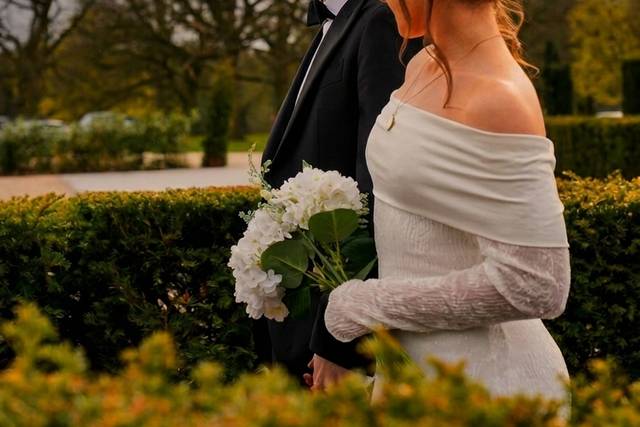 Bride & Groom in Walled Garden