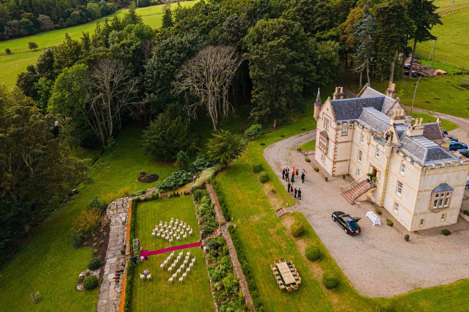 Drone image of Assynt House