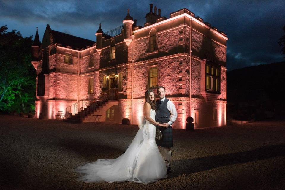 Assynt House newlyweds at night