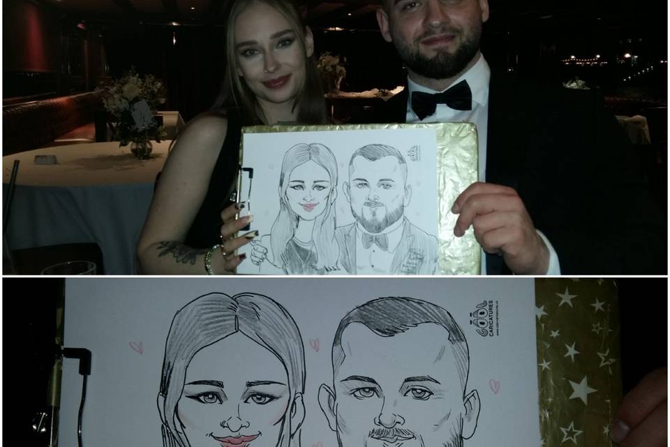 Caricatures at Wedding Favors