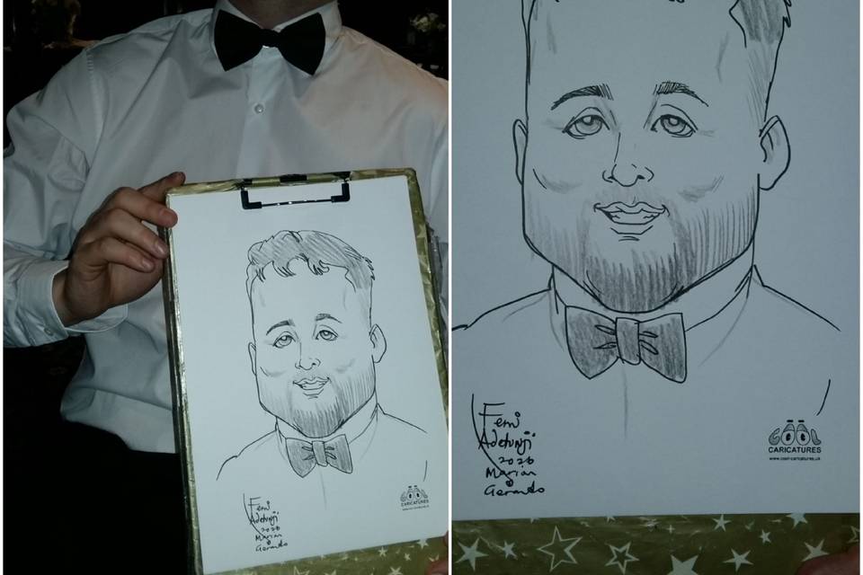 Boat Party Wedding Caricature