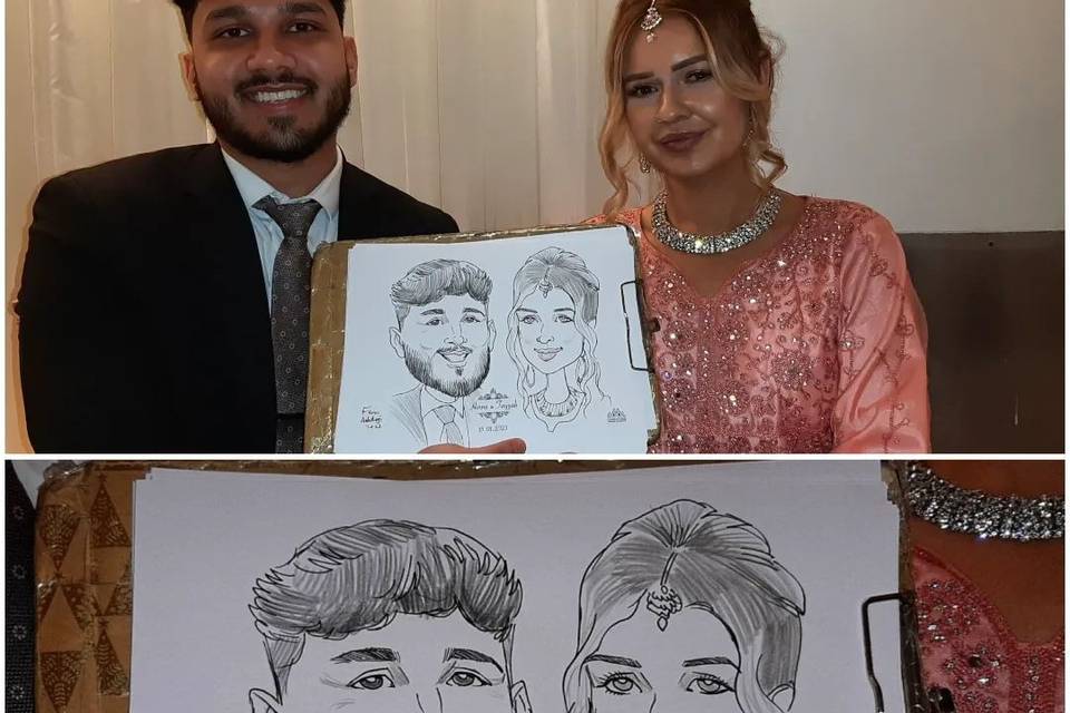 Indian Wedding Caricaturist UK