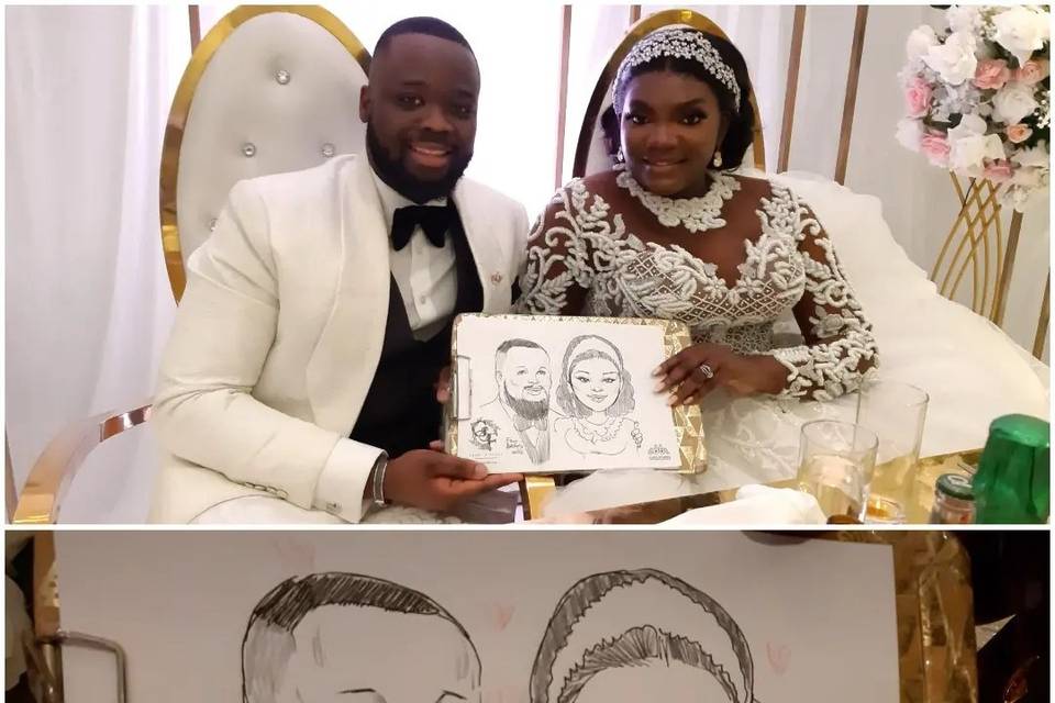 Nigerian wedding Caricaturist