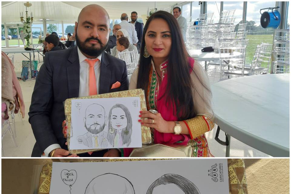 Indian wedding caricaturist UK