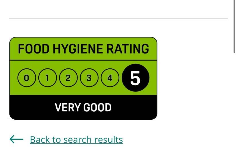 Our 5* hygiene rating