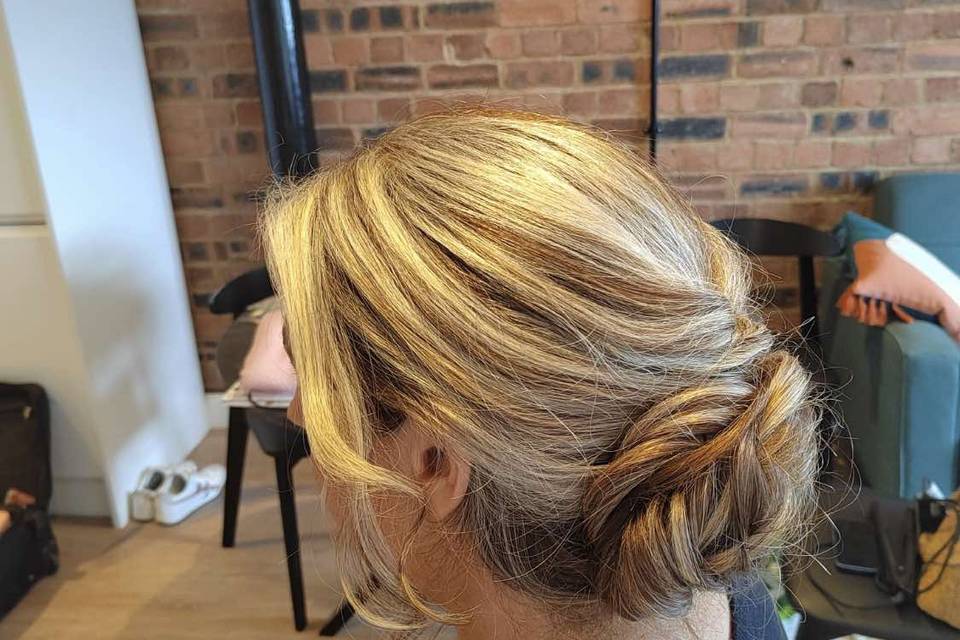 Relaxed bun hairstyle