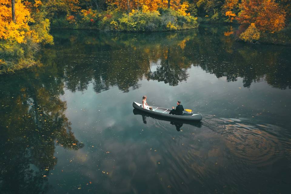 Bride and groom boat