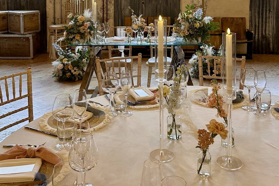 Wedding breakfast set up