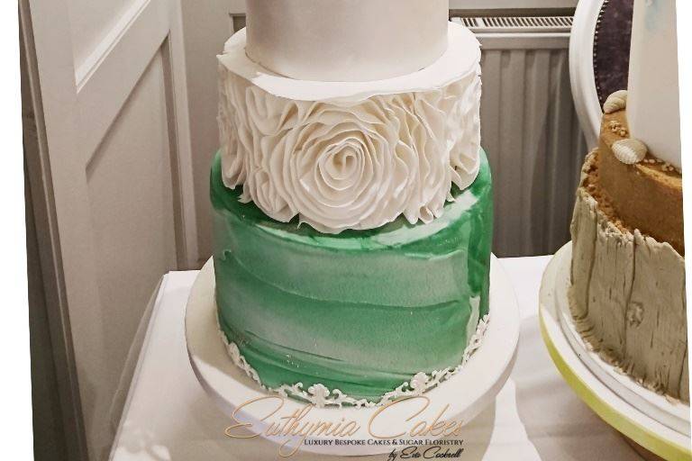 Emerald green wedding cake