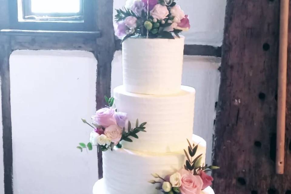 Two tier semi naked cake