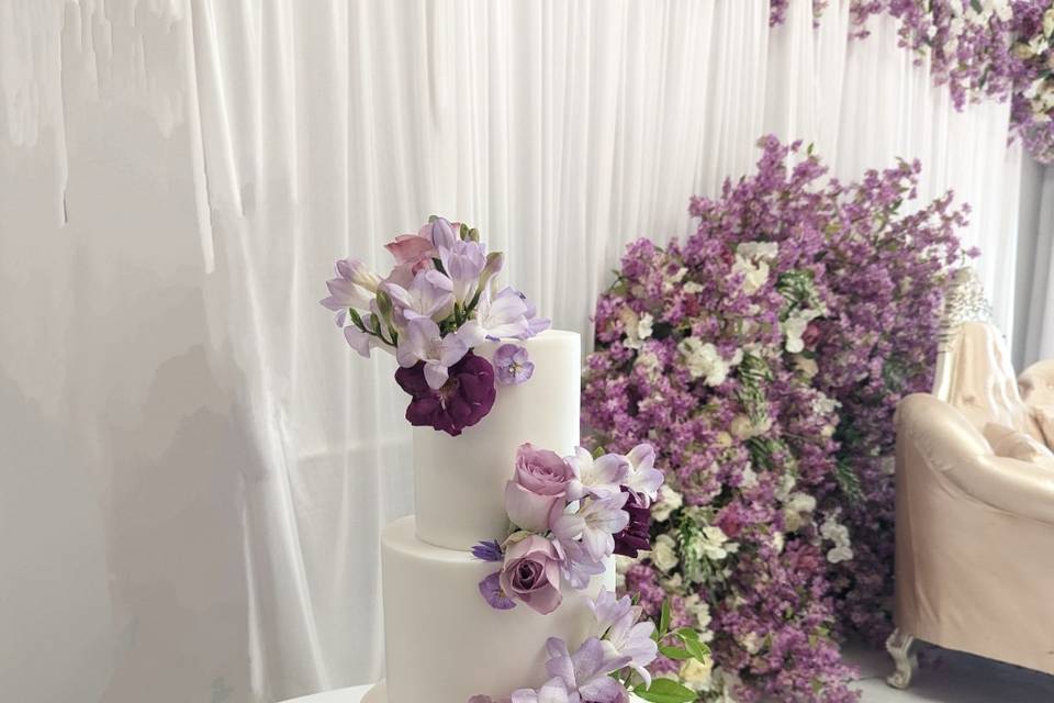 Purple wedding cake