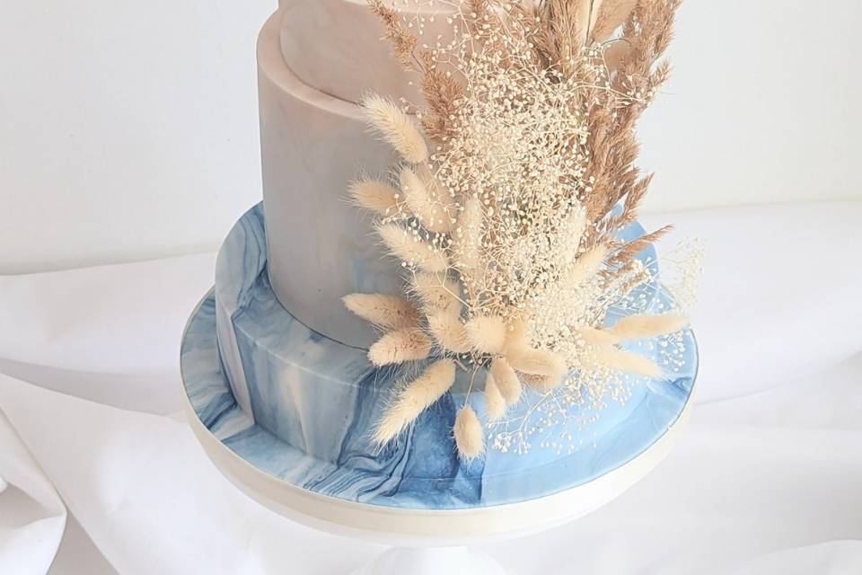 Blue water colour cake