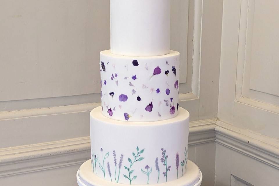 Purple wedding cake