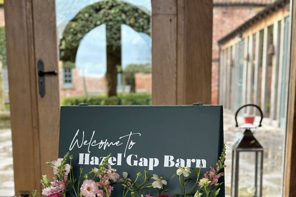 The hazel welcome sign