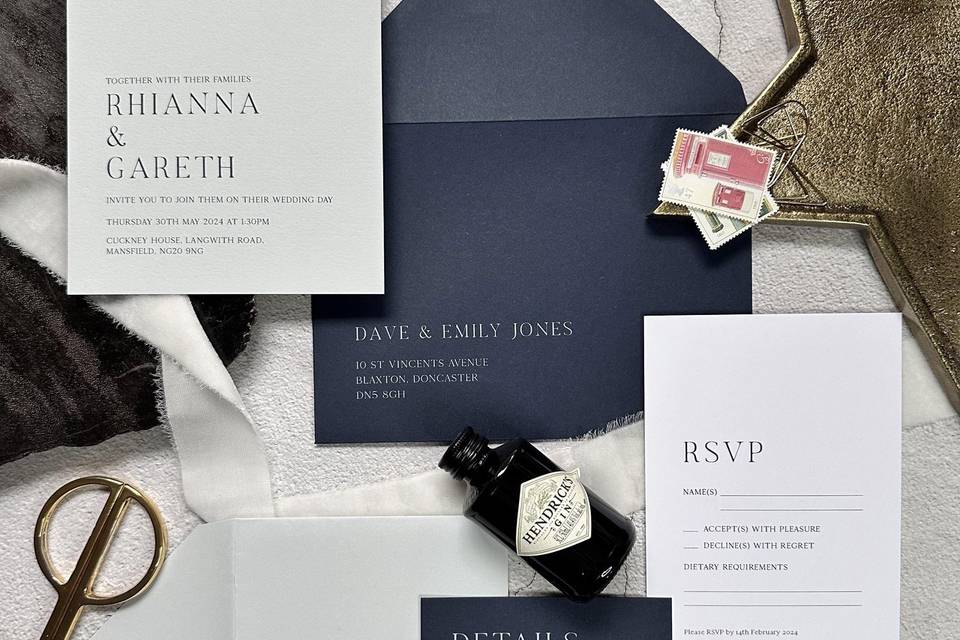 Black tie invitations