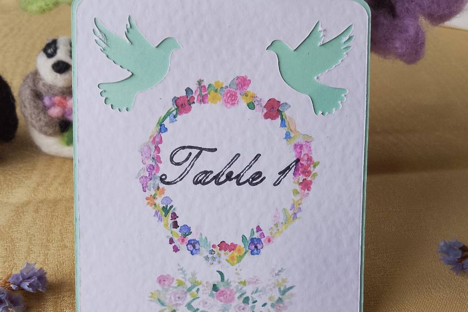 Table Number Card