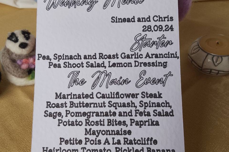 Menu Card