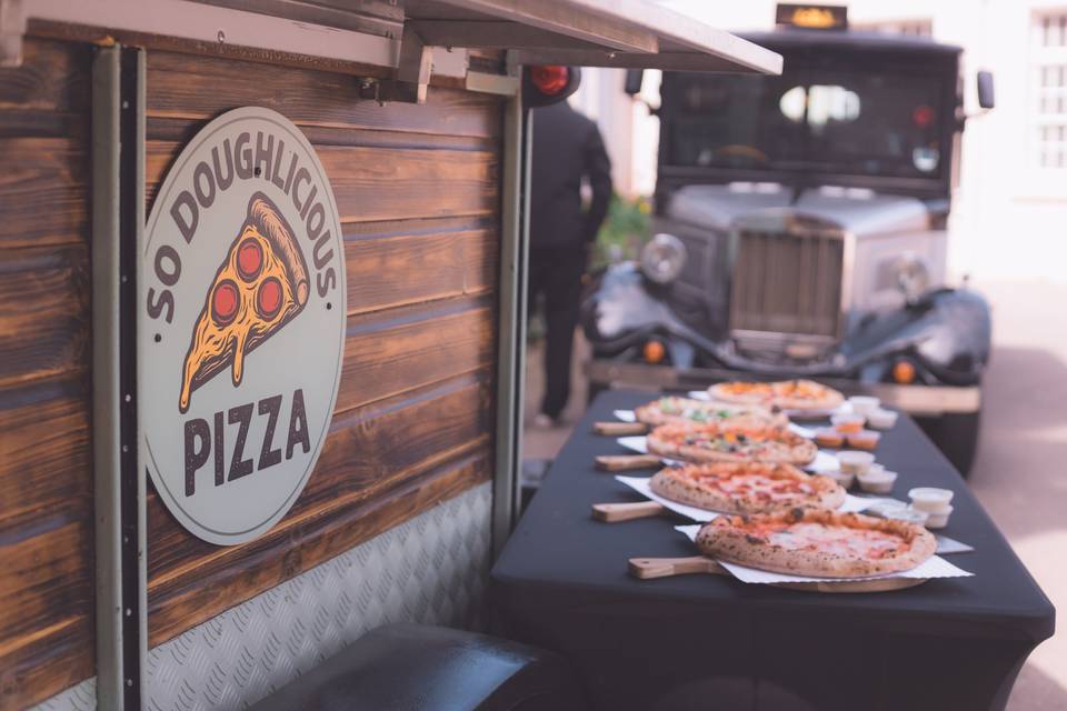 Our buffet pizza set up