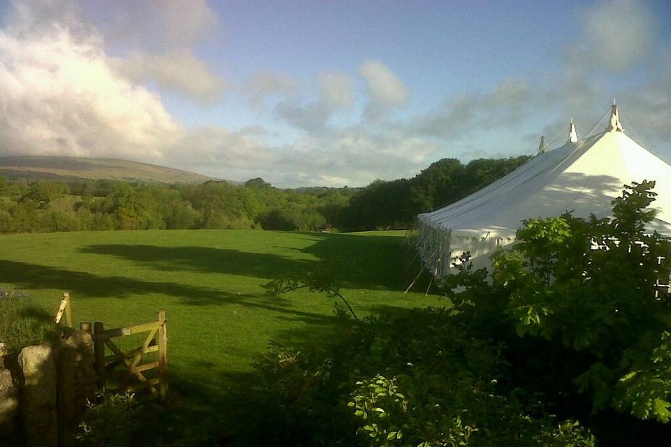 Marquee Early Morning at Monks Withecombe on Dartmoor