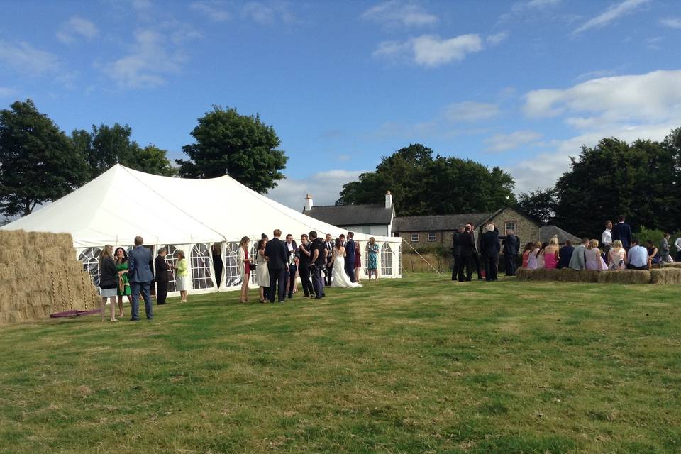 Marquee and Guests at Monks Withecombe