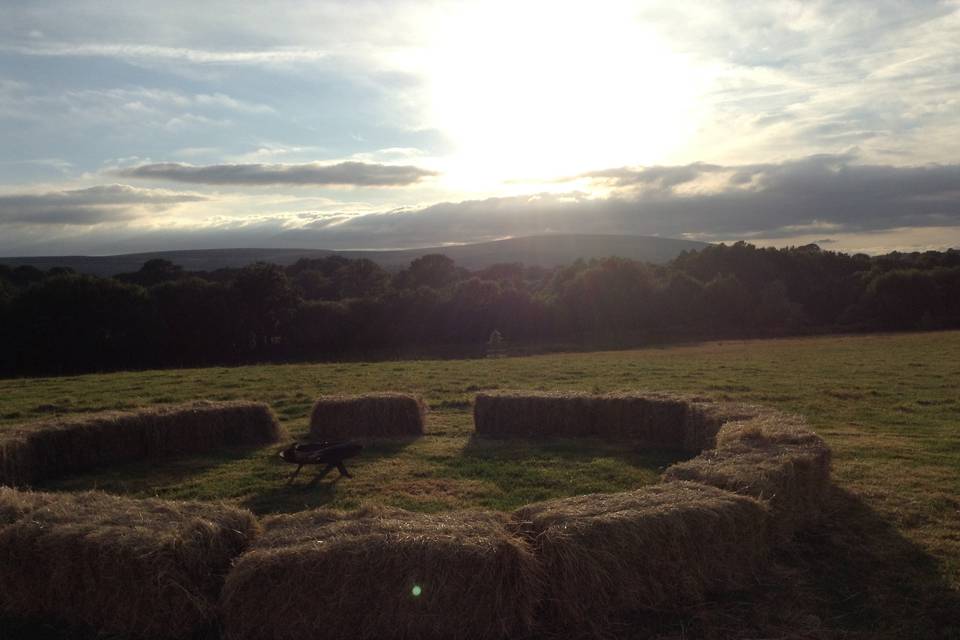 Fire pit Sunset over Dartmoor