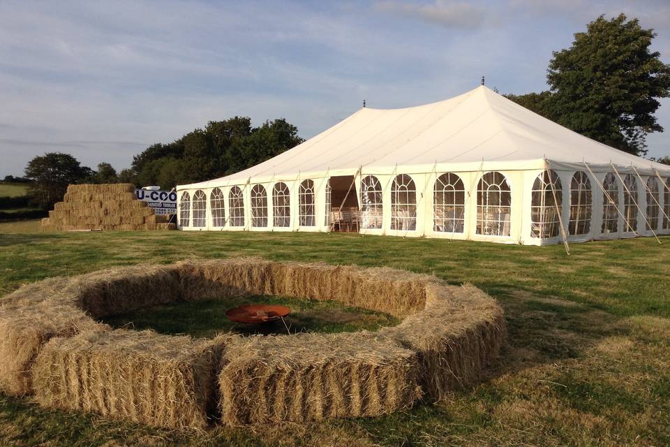 Marquee with fire pit