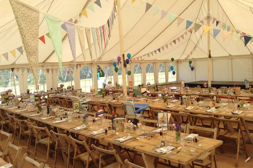 Marquee Interior at Monks Withecombe