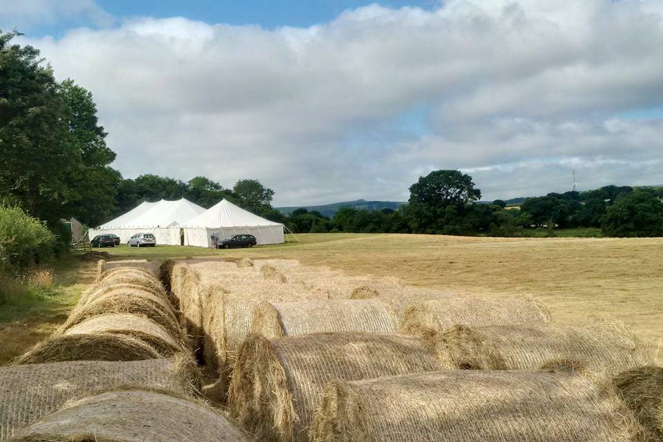 Haybales and July Marquee