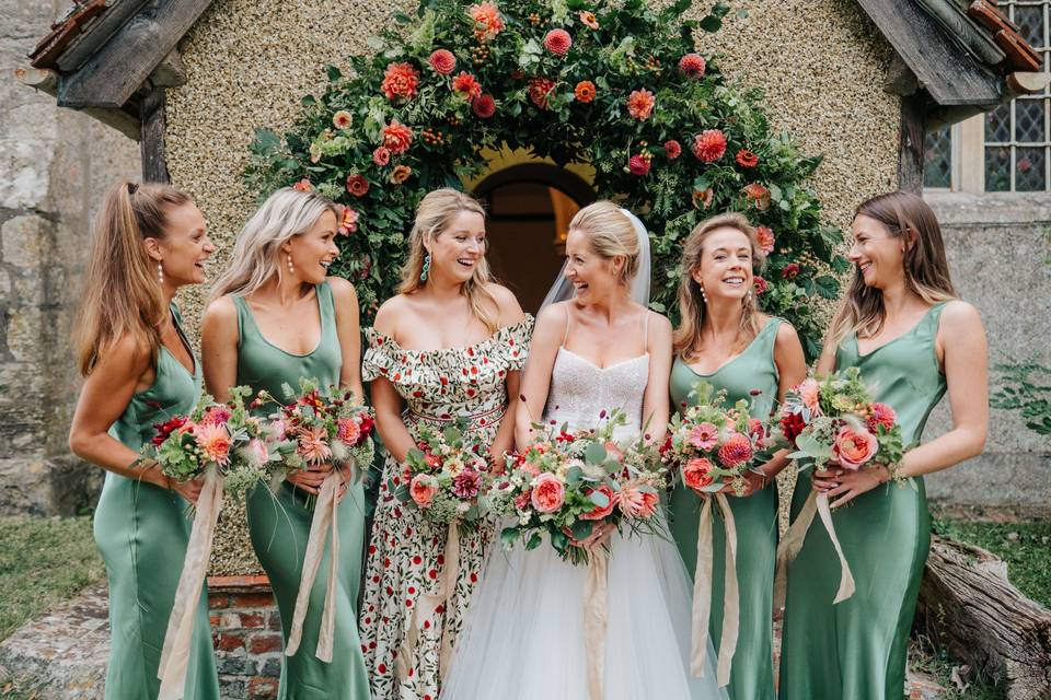 Bride with Bridesmaids