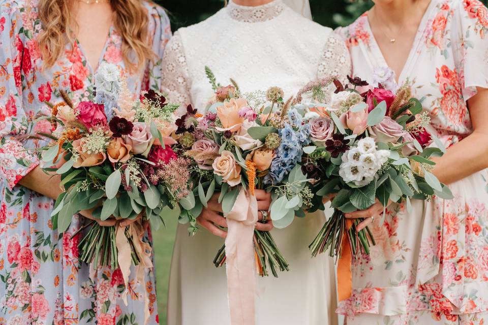 Bridal and bridesmaids bouquet