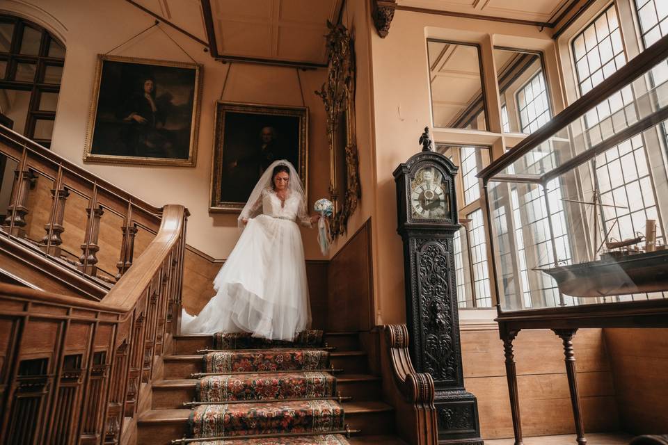 Classic bridal staircase shot