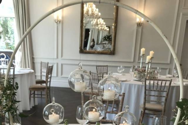 Hoop floral centrepiece