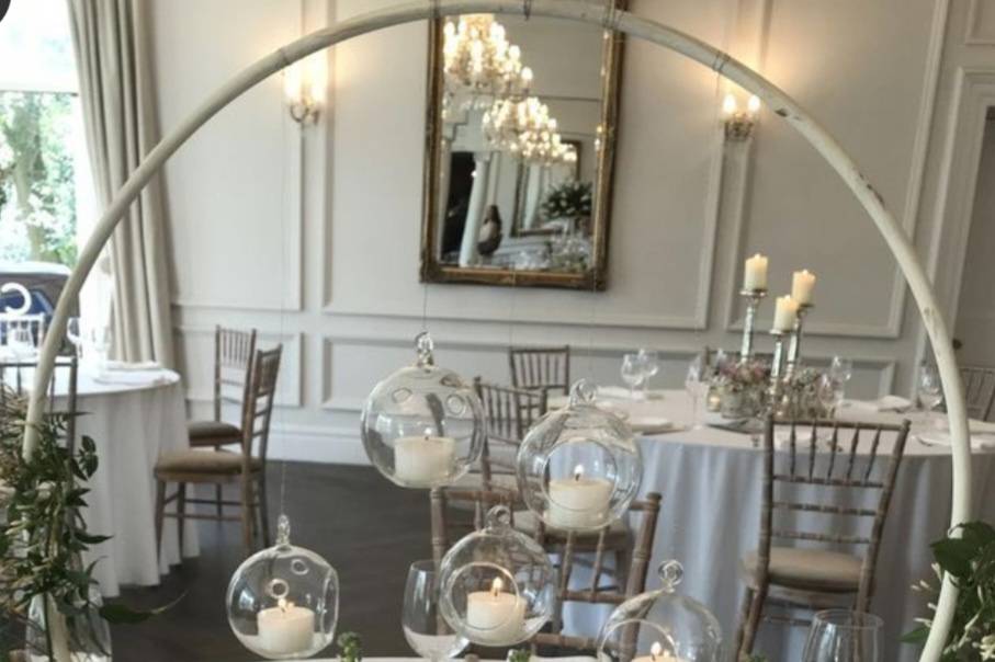 Hoop floral centrepiece