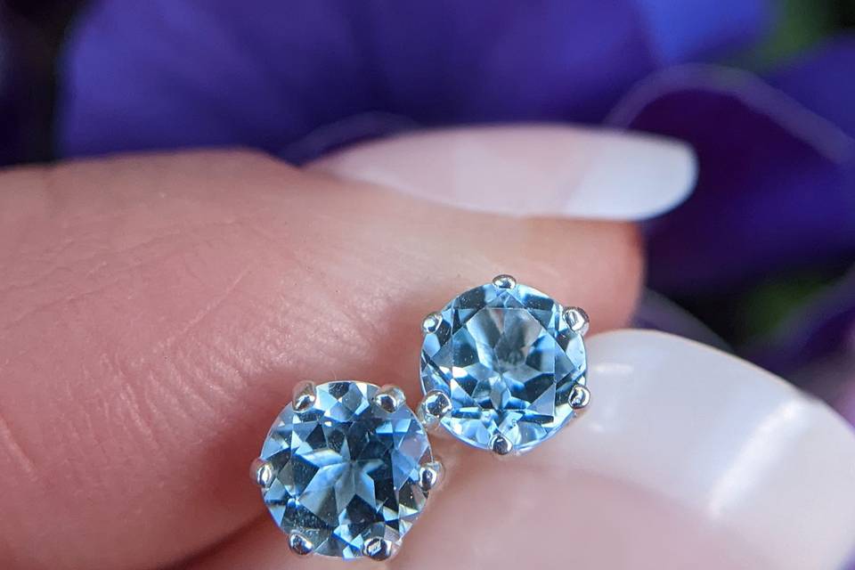 Topaz studs - something blue!