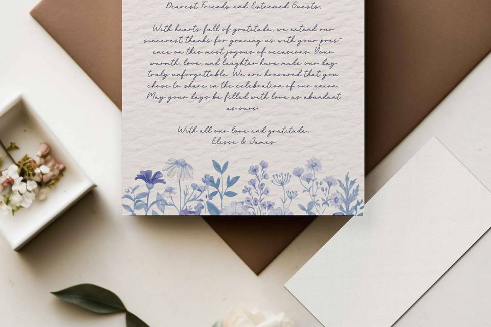 Floral thank you card