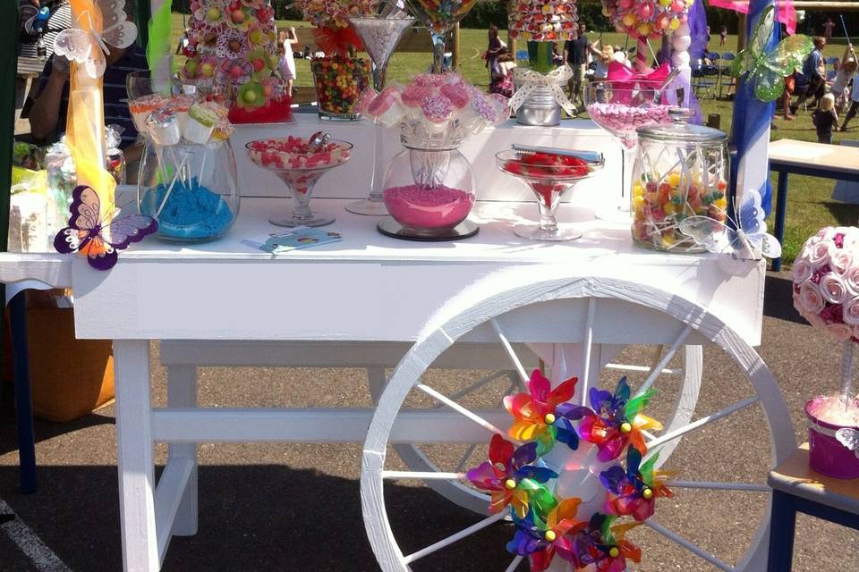 Colourful fun candy buffet