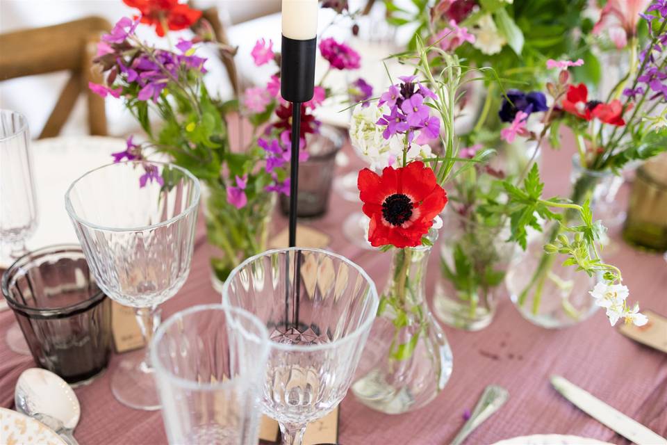 Mixed floral table display