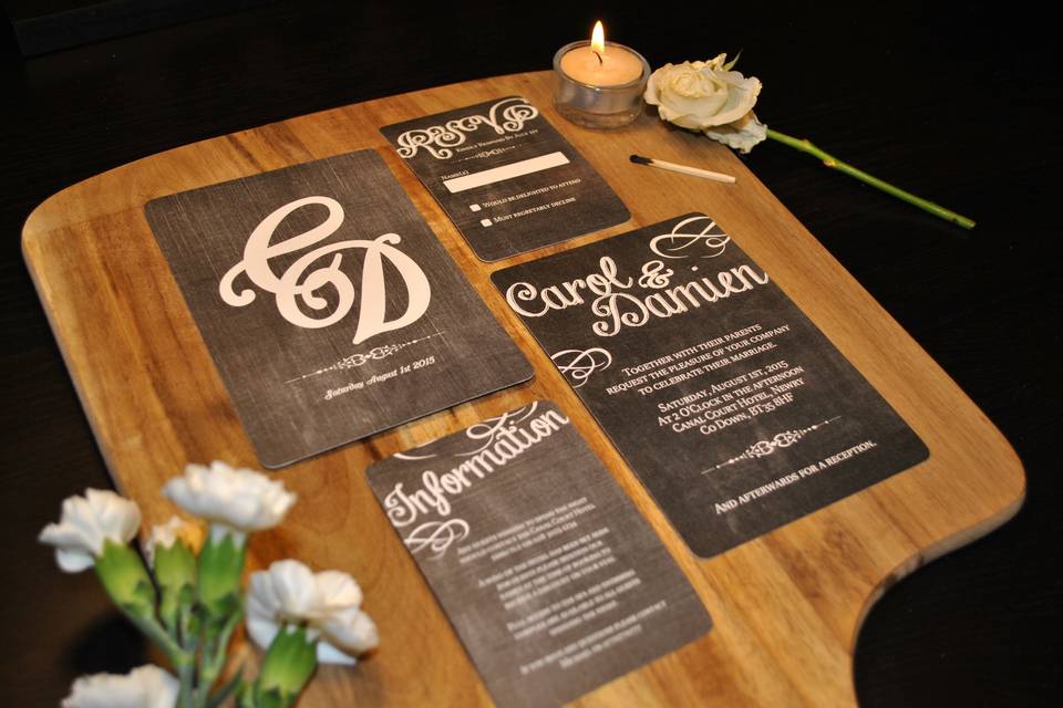 Chalk Board Inspired Invites