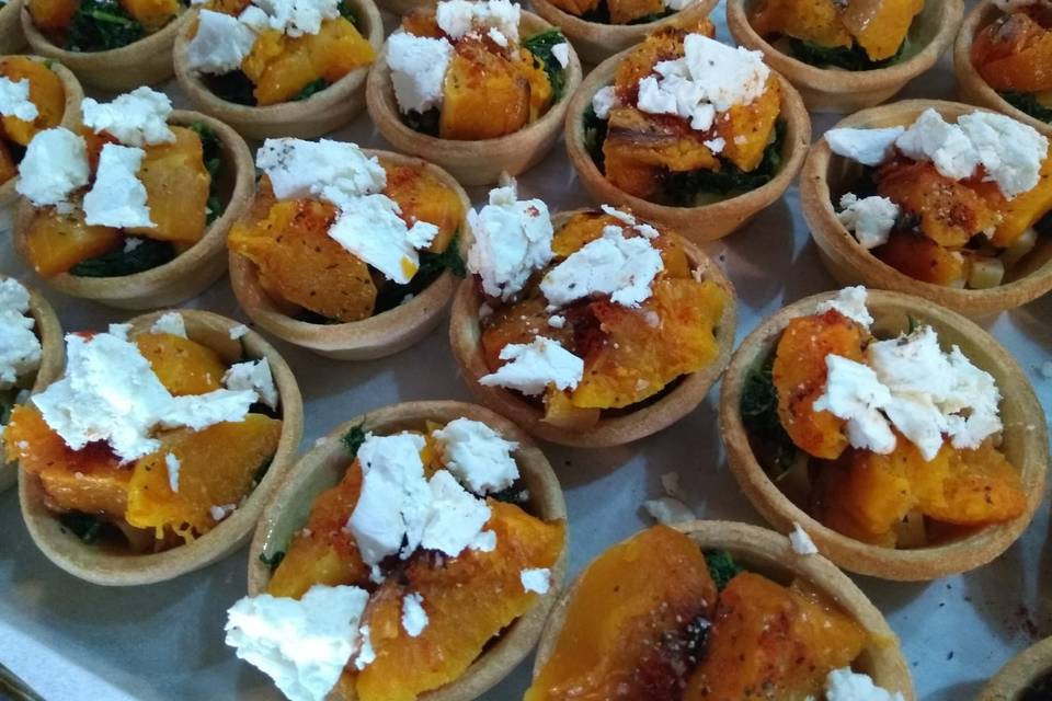 Squash and feta tartlets